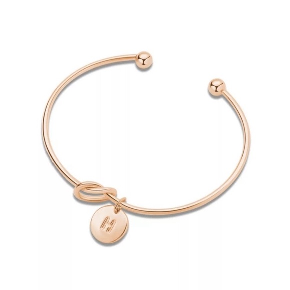 Rose Gold Initial Knot Bracelet - Picture 2 of 6